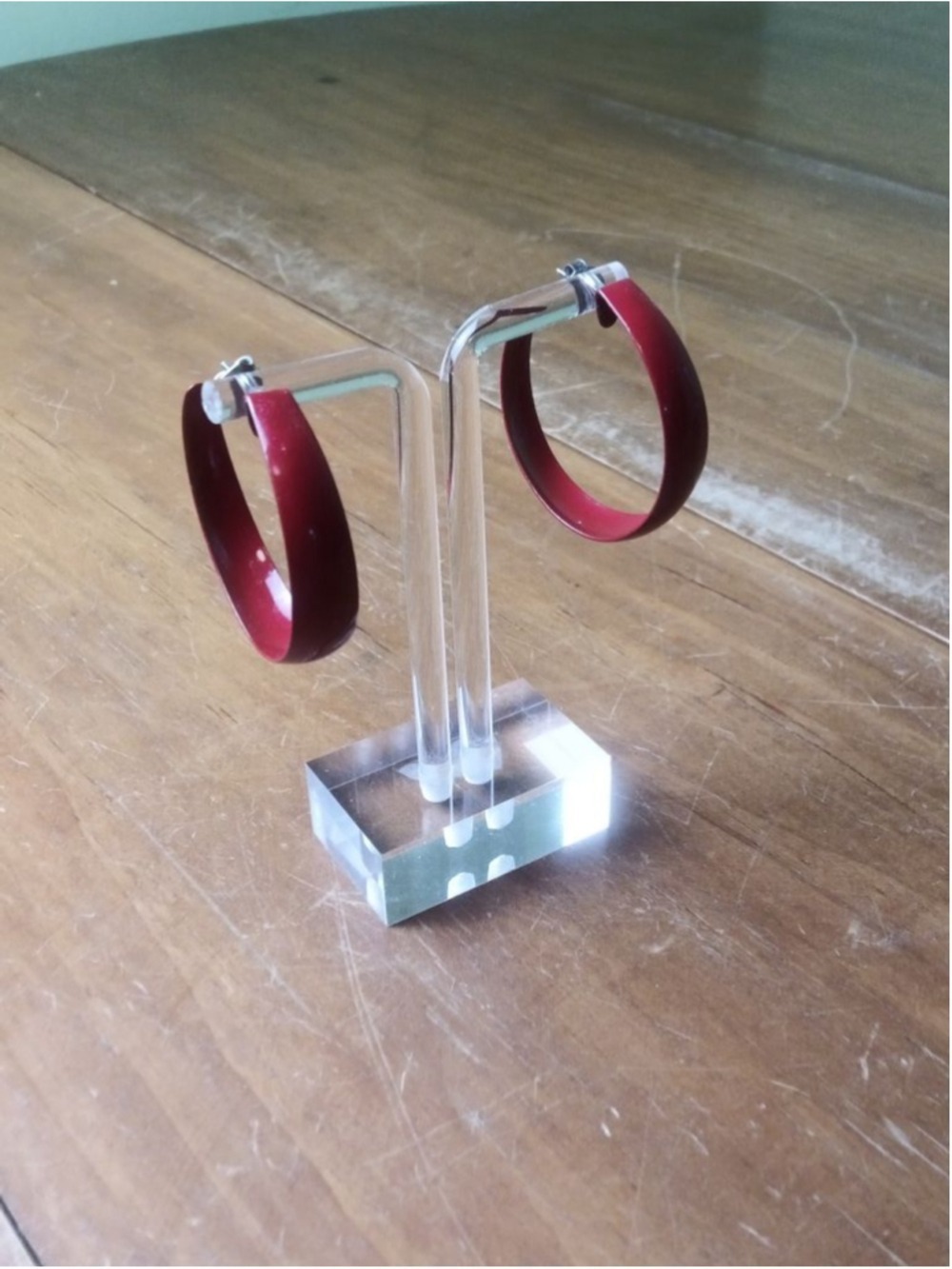 Unbranded Hoop Earrings Red One Size